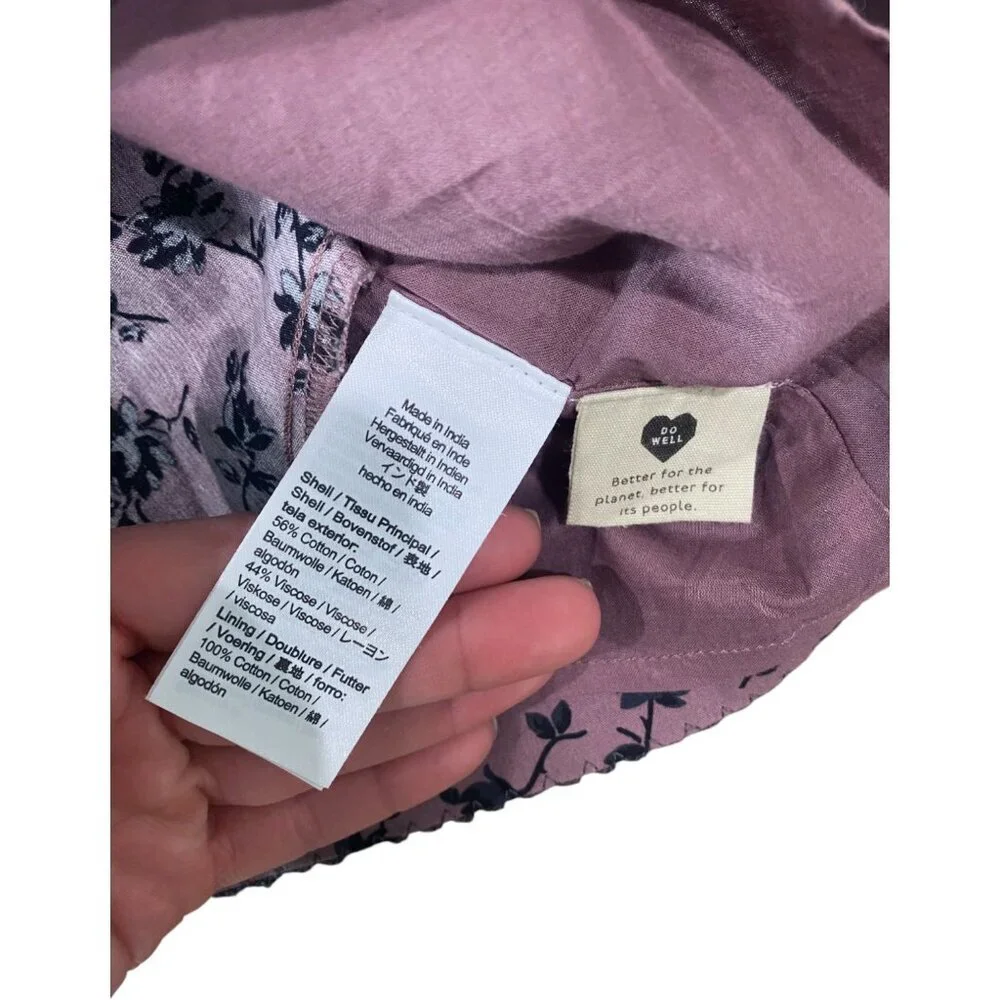 NWT Madewell Tillie Puff-Sleeve Mini Dress in Shadow Blooms - Medium - Purple - Picture 11 of 12